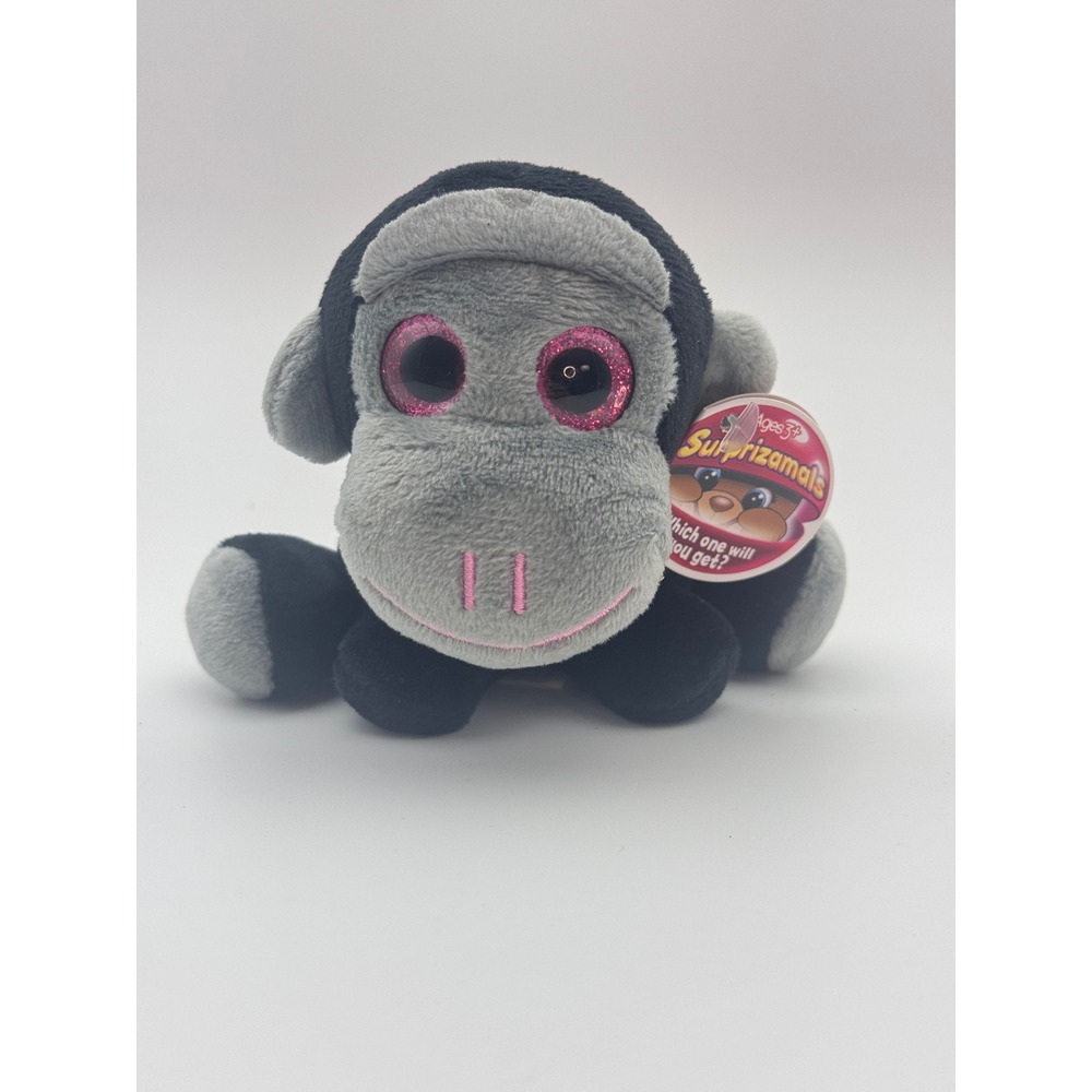 Surprizamals Koko Gorilla‎ Plush Stuffed Animal Pink Glitter Eyes Toy